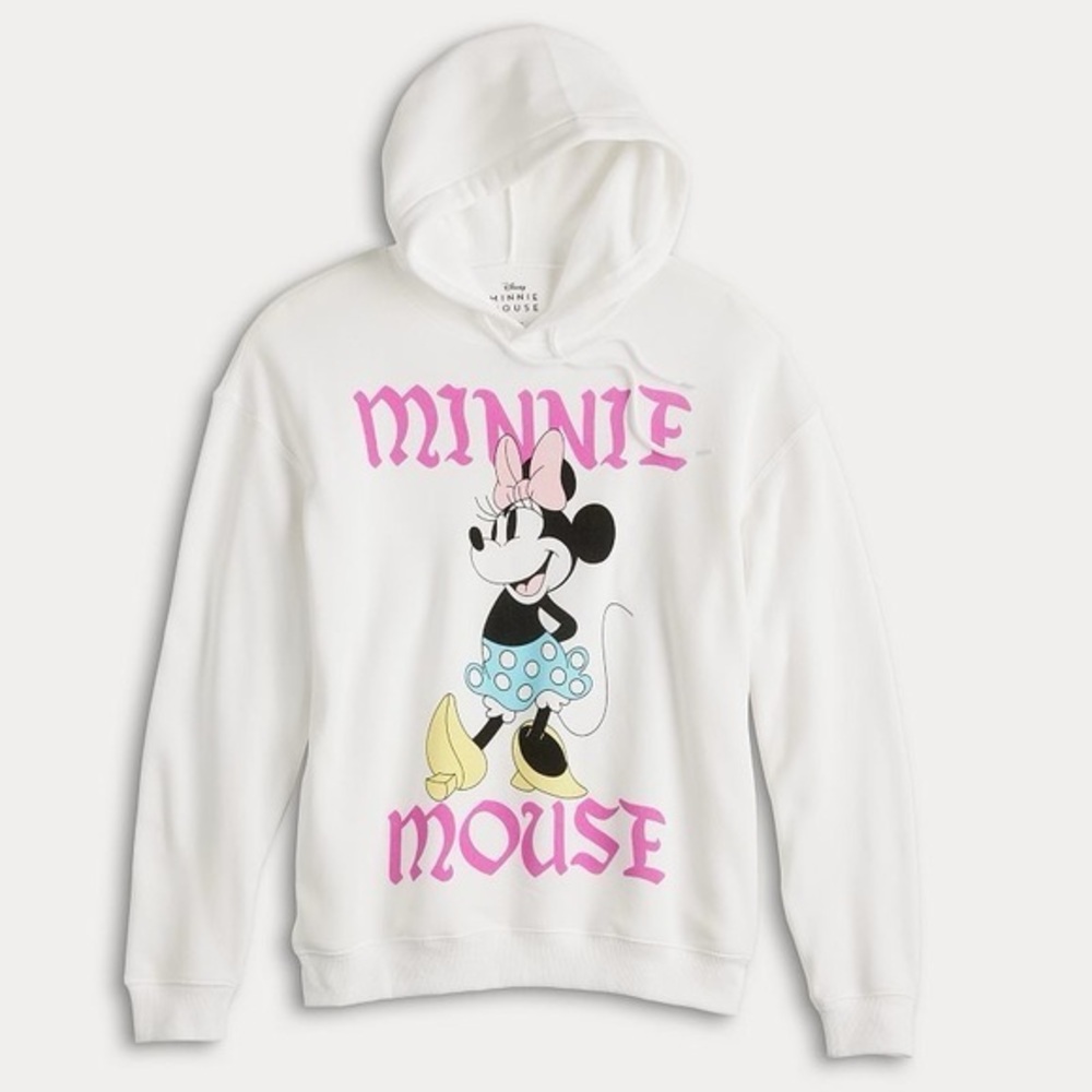 Disney‎ Minnie Mouse Juniors Large White Hoodie Sweater NWT